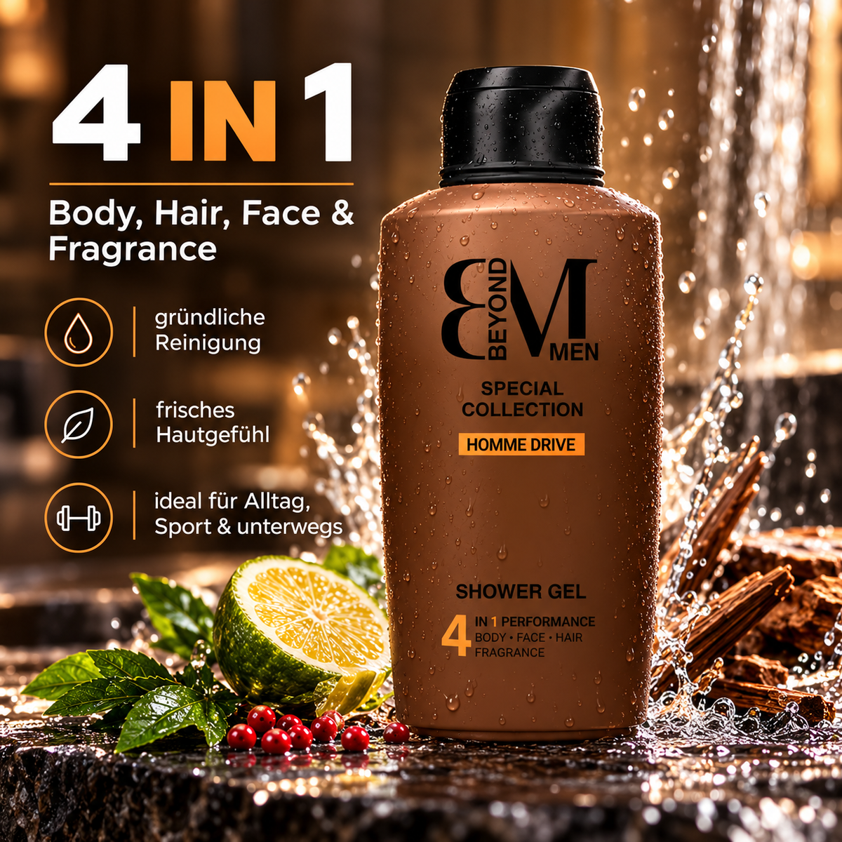 Beyond Men Homme Drive – 4 in 1 Duschgel für Männer