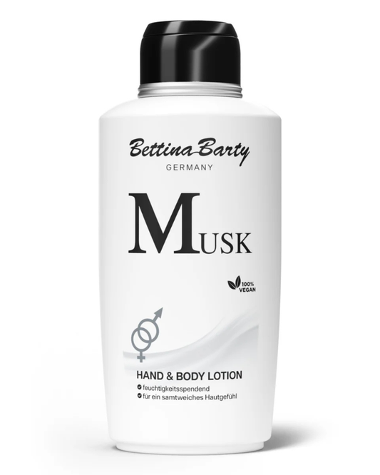 Bettina Barty MUSK Hand & Body Lotion 500 ml – Feuchtigkeitsspendende Bodylotion mit cremigem Duft – Für geschmeidige Haut – Dermatologisch getestet