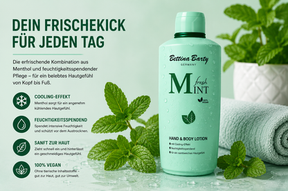 Bettina Barty Fresh Mint Hand & Body Lotion 500 ml – Mit Cooling-Effekt für einen spürbaren Frischekick – Intensive Feuchtigkeitspflege – Dermatologisch bestätigt