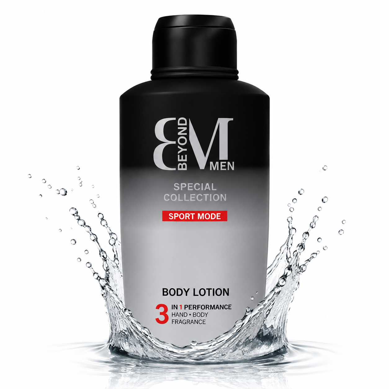 BEYOND MEN 3in1 Body Lotion Sport Mode 500 ml – Feuchtigkeitsspendende Herren Bodylotion – Schnell einziehend – Frischer Sportduft mit Zitrus- und Holznoten – Dermatologisch getestet