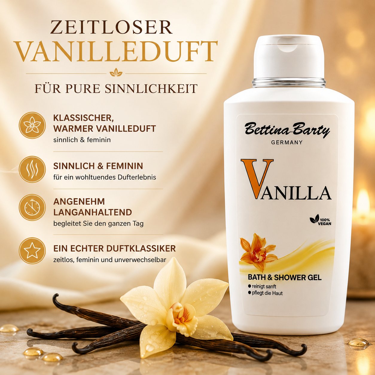 Bettina Barty Vanilla Bad & Shower Gel 500ml