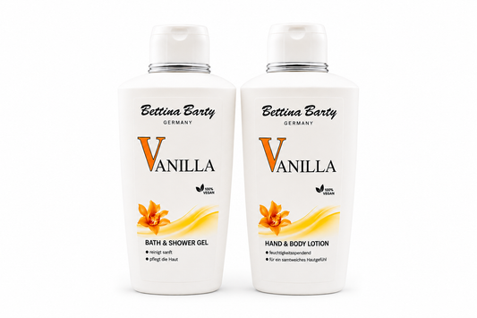 Bettina Barty Vanilla Duschwerk Pflege-Duo – Bath & Shower Gel & Hand & Body Lotion je 500 ml