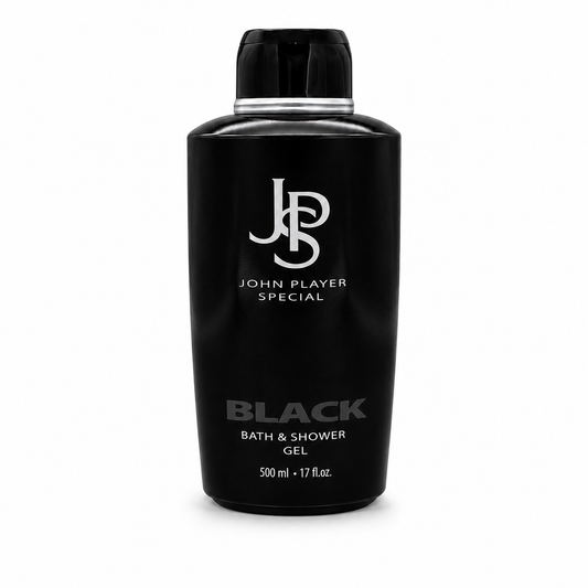 John Player Special Black Bath & Shower Gel 500 ml – Feuchtigkeitsspendendes Dusch- & Badegel – Würziger Herrenduft – Vegan