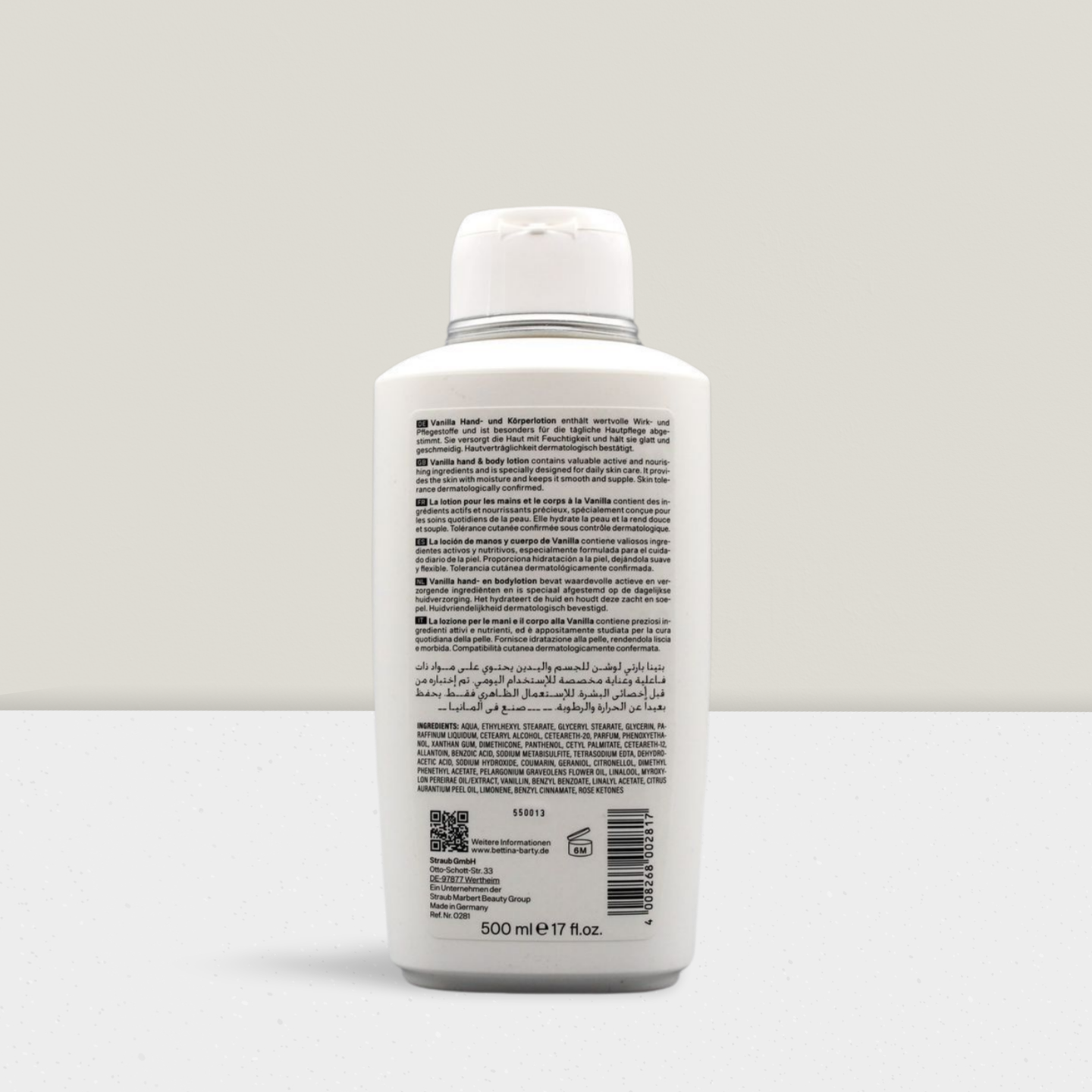 Bettina Barty Vanilla Hand & Body Lotion 500ml