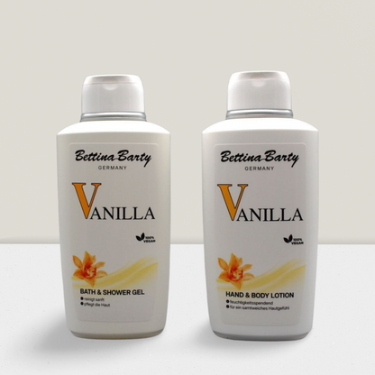 Bettina Barty Vanilla Pflege-Set 1x 500ml Bodylotion 1x 500ml Duschgel