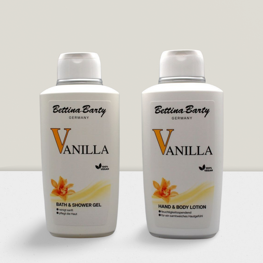 Bettina Barty Vanilla Pflege-Set 1x 500ml Bodylotion 1x 500ml Duschgel