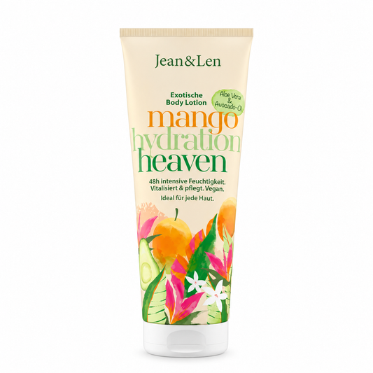 Jean&Len Exotische Body Lotion Mango Hydration Heaven – 48h Feuchtigkeit, vegan
