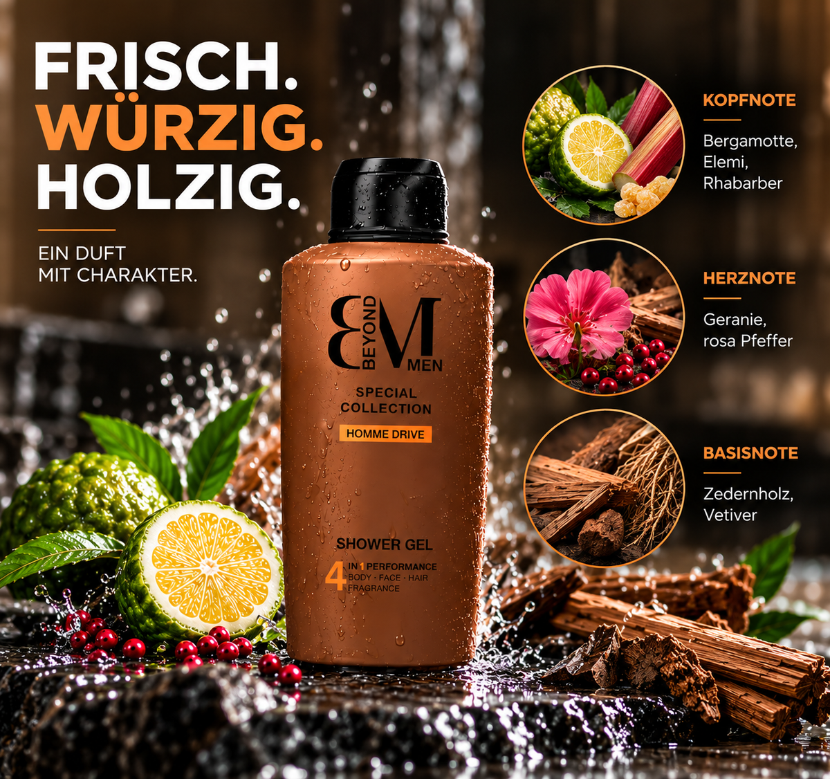 Beyond Men Homme Drive – 4 in 1 Duschgel für Männer