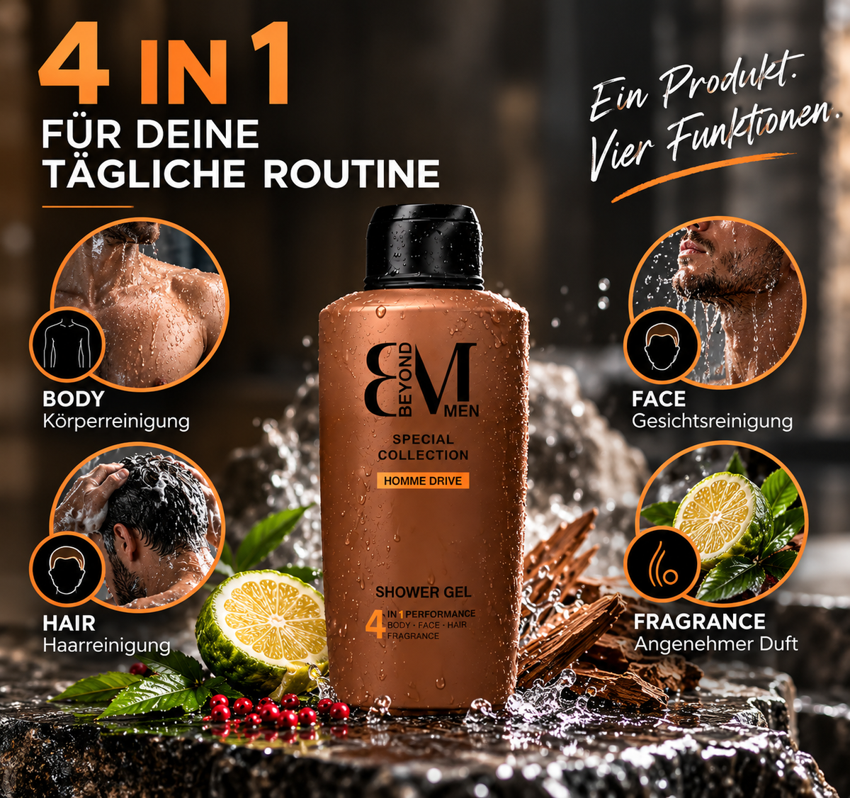 Beyond Men Homme Drive – 4 in 1 Duschgel für Männer